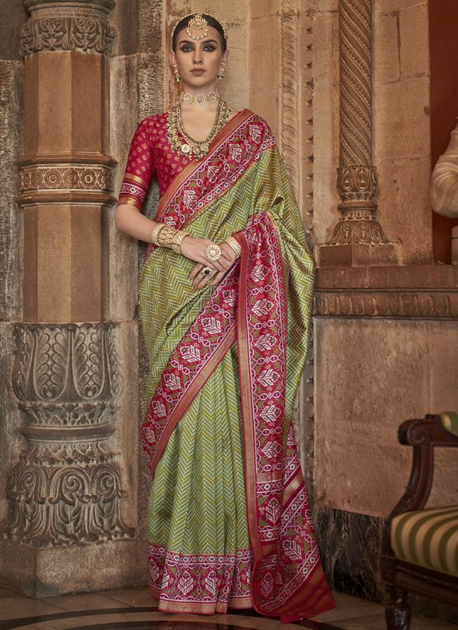 Banarasi Silk Mehandi Party Wear Weaving Saree